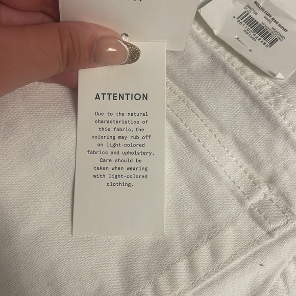 Free Assembly White High Wasted Cuffed Shorts - Picture 6 of 6